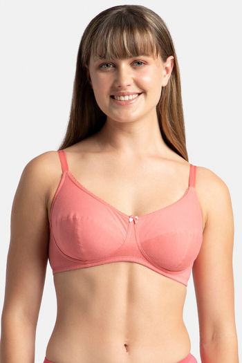 Buy Jockey Double Layered Non Wired Full Coverage T-Shirt Bra - Blush Pink